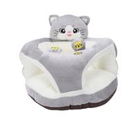 ZJchao Baby Learning to Sit Chair, Plush Sit Up Support Sofa with Backrest for Home Living Room (Gray Cat)