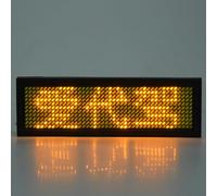 ZJchao Badges Nametags Badge LED Name Badge Scrolling Message Display for Multi-Language Communication 4 Character Sign Lightweight Portable Use in Airports Malls Restaurants (Yellow)