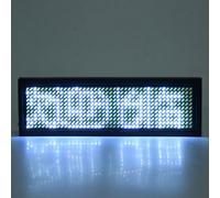 ZJchao Badges Nametags Badge LED Name Badge Scrolling Message Display for Multi-Language Communication 4 Character Sign Lightweight Portable Use in Airports Malls Restaurants (White)