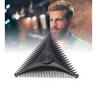ZJchao Beard Comb, Mustache Comb Fine Toothed Rotating Triangular Shaped Pocket for Men Black ABS Material 2.36x2.36 Inch Size Grooming Anywhere