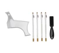 ZJchao Beard Shaper Stencil Kit with 4pcs Barber Pencils Multiple Curve Beard Shaper Template Shaping Tools, Perfect Contour Self Trimming (White)