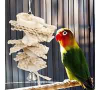 ZJchao Bird Chew Toy, Hanging Corn Husk Loofah Gnawing Toy for Engaging Fun and Cognitive Development for Your Lovebird