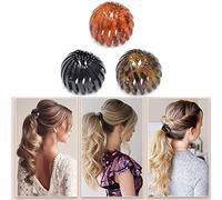 ZJchao Bird Hair Clips Vintage Geometric Ponytail Holder 3pcs Orange Green Coffee Black for Parties (Assorted Color #24)