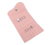 ZJchao Bits Storage Bag 16 Holes Nail Drill Bits Storage Bag Pink Portable PU Case with 8 Nail Drill Space Saving Organizer for Art Enthusiasts