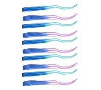 ZJchao Blue Gradient Bright Purple Long Straight Highlights Hairpiece,Long Hair Extensions,Extra Hair Accessory,Easy to Care and Maintain,Individual Wrapping for Preventing