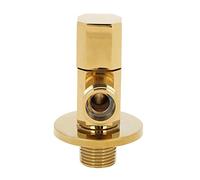 ZJchao Brass Angle Stop Valve Bathroom Water Shut Off Faucet Durable Wall Mounted G1/2 Thread Connection for Toilet Shower Sink Brass Golden Color 8.2cm