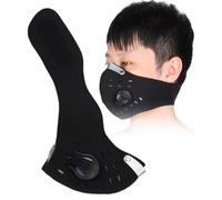 ZJchao Breathing Valve Face Shield with Activated Carbon Filter and Adjustable Size for Anti-, Anti-fog, Anti-second-hand Smoke, Odor, Dust, Pollen, etc. (Black)
