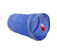 ZJchao Bunny Tunnel, Cat Toys Tunnel Interactive Toy Maze Cat House Rabbit Foldable Polyester with Hanging Ball for, Puppy, Kitty, Kitten, Rabbit (Blue)