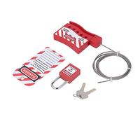 ZJchao Cable Lock, Lockout Tagout Cable Lock Stainless Steel Metal Adjustable Impact Resistant Safety Out Tag Out Adjustable Lockout for Industry Tagout