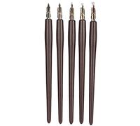 ZJchao Calligraphy Pen, Wooden Handle Dip Pen for Art, Writing, Painting, Sketching and Signing - Includes Storage Box (Brown Thick Wooden Pole)