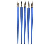 ZJchao Calligraphy Pen, Wooden Handle Dip Pen Home Office Art Painting Calligraphy Fountain Set Dip with Storage Box for Writing Painting Signing Sketch (Sapphire blue slender rod)