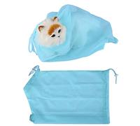 ZJchao Cat Bathing Bag, Breathable Restraint Shower Bag Pet Shower Washing Nails Cutting Ear Cleaning Tool Cat Hammock For Nail Trimming Grooming For Bathing Nail Trimming (Sky Blue)