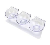 ZJchao Cat Bowl, 3PCS Raised Cat Bowl, 3 Transparent Detachable Cervical Spine Protection Elevated Food, Elevated Feeding with Stand Tilted