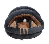 ZJchao Cat Cave, Semi Enclosed Bed, with Removable Washable Mat for Autumn and Winter, Ultra Soft Plush Cat House with Hanging Toy Ball (L)