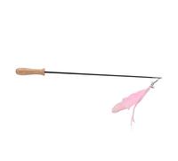 ZJchao Cat Toys For Indoor Cats, Wand Toy Fishing Pole Interactive Retractable Wand and Feather with Wooden Pole For Indoor to Exercise (Roseate)
