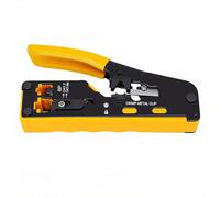ZJchao Cat7 Cat6 Crimping Tool RJ45 Crimper Pass Through Modular Connector with Wire Stripper Cutter Ratchet for STP UTP Network Cable Data Cable