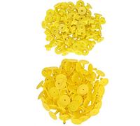 ZJchao Cattle Ear, Cattle Fly 100pcs Sheep Ear Plastic Identification Card Lost Marker for Farm Sheep Pigs (Yellow without words (100 sets/pack))