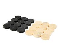 ZJchao Chess Set, Black White Chess Pieces With Chessboard With Chessboard 24PCS Wooden International Draught Checker Game Set Wood Pieces Travel for Children and Adults
