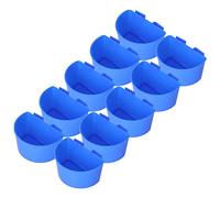 ZJchao Chicken Water Cups, Bird Cage Feeder 10pcs, Birds Seed and Food Bowls, Chicken Feeding Watering Dishes, Rabbit Water Food Dispensers, Hanging Wire Cage Accessories for Pet Parakeets Blue