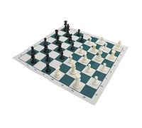 ZJchao Classic Medieval Style Chess Set with Board International Standard Competition Size Complete 32 Piece Game Collection
