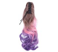 ZJchao Claw Clip Ponytail Extension Holder, 55cm Curly Ponytail Wig with 3 Color Gradient, Extension for Daily & Special Occasions