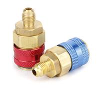 ZJchao Conditioning Adapter R134A R134A Straight Quick Coupler Connector /4 Inch High Low Pressure Refrigerant Adapter for Automotive A/C Systems