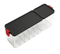 ZJchao Cord Organizer Box Cable Storage Box with Lid Multipurpose Plastic Phone Charger Cord Holder for Home Office Desk Vanity Declutter (Black)