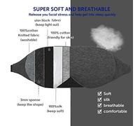 ZJchao Cotton Sleeping Eye Light Shielding Adjustable Strap for Night Sleeping Nap Travel (Grey)