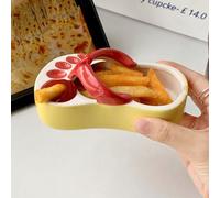 ZJchao Cute Flip Flops French Fries Plate Ceramic Slipper Snack Dish Funny Flip Flop Shaped Bowl for Soy Sauce Chips Fries with Exquisite Craftsmanship for Home Coffee Shop Decor (Red)