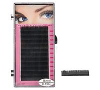 ZJchao Dense, Matte, Long Eyelash Extension False Lashes, Clear Root, Soft and Comfortable, Easy to Use, Large Fitting Area, 1 Box for Individual, Beginner Practice, Eyelash Beauty Shop (9mm)