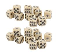 ZJchao Dice Set, Bulk Dice White Pearl Grain Circle Dots 20 Pcs 16mm Six Sided Mini for Table Borad Games, Classroom Math Bulk Game, Make Entertainment More Exciting