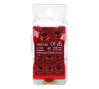 ZJchao DIN Rail Box, Breaker Box with Fine Insulation Properties 690V 125A DIN Rail Distribution Universal Electric Terminal Block Circuit Breaker for Power Distribution (Red)