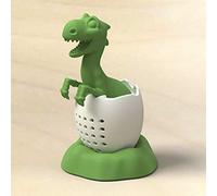 ZJchao Dinosaur Shaped Tea Infuser Reusable Silicone Tea Filter Strainer High Temperature Easy to Fun Design for Tea Lovers and Kids BPA 3.94 X 2.60 X 1.97 Inches (Green)