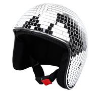 ZJchao Disco Ball Helmet Punk Helmet Disco with Retractable Visor Reflective Glass ABS for Party Club Stage Performance Costume