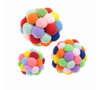 ZJchao Dog Plush Toy, Colorful Bell Ball Interactive Cat and Dog Toy, Safe and Soft for Pet Bite and Play, Great Exercise Tool with Built-in Bell, for Puppy, Kitten and Small Animals,