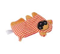 ZJchao Dog Toys For Aggressive Chewers, Squeaky Dog Toys Crinkle No Stuffing Plush Chew For Small Medium Large Breed Chew For Teething Pet Squeak (Orange Dog)