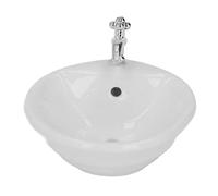 ZJchao Doll House Furniture, 1:12 Dollhouse Bathroom Hand Crafted Ceramic White Dollhouse Bathroom Doll House Accessories And Furniture for Accessories (Round)