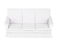 ZJchao Dollhouse Couch With Pillow, Wood Cloth Couch With 3pcs Miniature Sofa for Dollhouse Decoration (White)