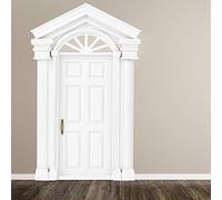 ZJchao Dollhouse Door, Fairy House Door Simulation Wood DIY Furniture Dollhouse Front for Dolls Furniture Accessories 1 12 Wood, 8.9x5.5x0.9in