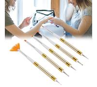 ZJchao Double Ended Nail Brushes, Lightweight Nail Art Liner Brush, Dotting Pen, 5pcs Set for Home Nail Salon, Professional DIY with Lid, Beautiful Female Friends, Sisters