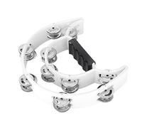 ZJchao Double Row Jingles Handbell Tambourine Percussion Musical Instrument with Excellent Sound Quality for Kids Adults Family Band Performance Plastic Metal Yellow Red Blue Green (White) (White)