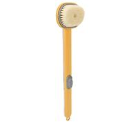 ZJchao Dry Brushing Body Brush, Shower Brush for Body Long Handle Bath Soft Bristles Button Removable Head Bath for Bathroom (Yellow)