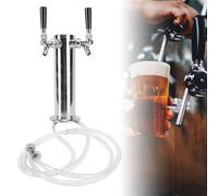 ZJchao Dual Tap Beer Kegerator Tower, Premium Stainless Steel Draft Beer Dispenser Kit for Party Bar Pub Restaurant Commercial Use Durable and Efficient 12.2x4.3in (Silver)