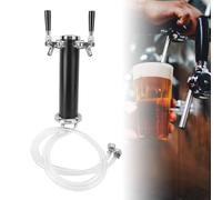 ZJchao Dual Tap Beer Kegerator Tower, Premium Stainless Steel Draft Beer Dispenser Kit for Party Bar Pub Restaurant Commercial Use Durable and Efficient 12.2x4.3in (Black)
