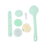 ZJchao Electric Back Scrubber Electric Bath Brush Body Scrubber Dual Handle 360 Rotation 2 Speeds Rechargeable with 4 Interchangeable Brush Heads for Deep Exfoliation Al (Green)