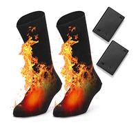 ZJchao Electric Heated Socks, Battery Powered Warm Winter Socks for Men Women Outdoor Activities Riding Camping Hiking Motorcycle Cold Weather Heat (3pcs battery for each sock)
