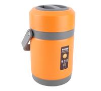 ZJchao Electric Lunch Box, 2L Capacity 20W with Stainless Steel Constant Temperature Heat Preservation Lifting Cooker Electric Lunchbox Portable Lunch Boxes Warmer for Travel Car (Orange)