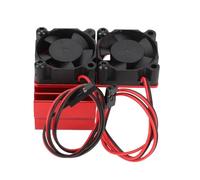 ZJchao ESC Cooling Fan Motor Dual Fan Set for Slash 4x4 VXL 1/10 Rustler 4x4 Stampede 4x4 Hoss 4x4 Velineon VXL-3s with Aluminum ABS Water Resistant IP44 (Red)
