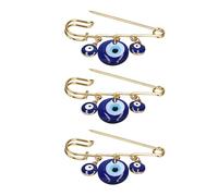 ZJchao Eye Pin, 3 Pieces with Alloy Evil Eye Pin Protection From Evil Safety Brooch for Decorating Clothes