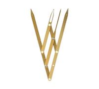 ZJchao Eyebrow Golden Ratio Caliper Eyebrow Measuring Tool Ruler Foldable Stainless Steel Measuring Tool Ruler (Gold)